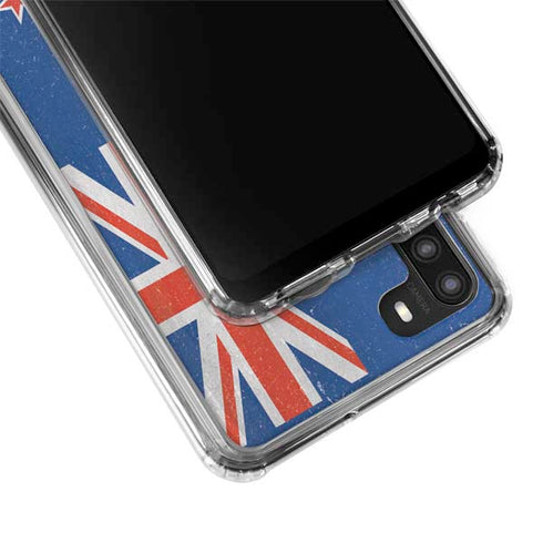 New Zealand Flag Distressed Galaxy A21 Clear Case